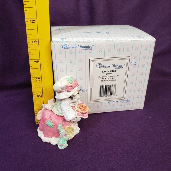 Patchville Bunnies Sadie Paws w/wrong box 1994 Easter Rabbit Bunny Christmas - Picture 2 of 7
